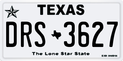 TX license plate DRS3627