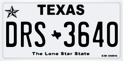 TX license plate DRS3640