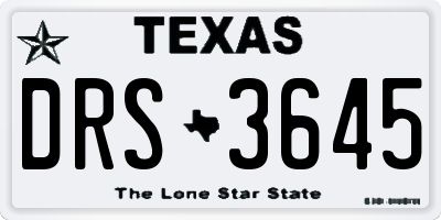TX license plate DRS3645