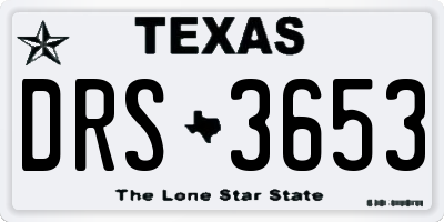 TX license plate DRS3653