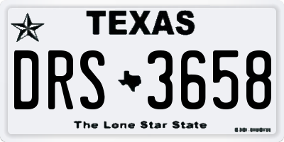 TX license plate DRS3658