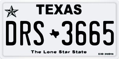 TX license plate DRS3665