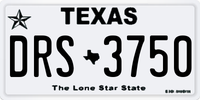 TX license plate DRS3750