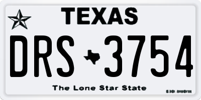 TX license plate DRS3754