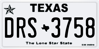 TX license plate DRS3758