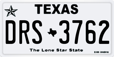 TX license plate DRS3762