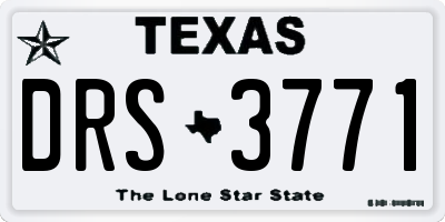 TX license plate DRS3771