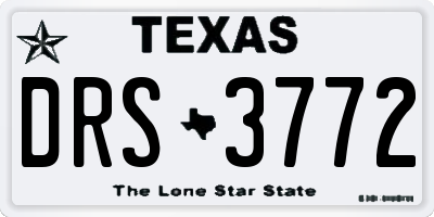 TX license plate DRS3772
