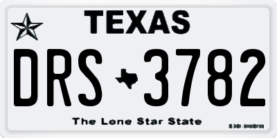 TX license plate DRS3782