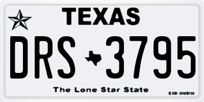TX license plate DRS3795
