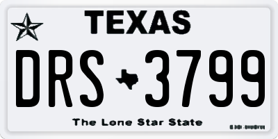 TX license plate DRS3799