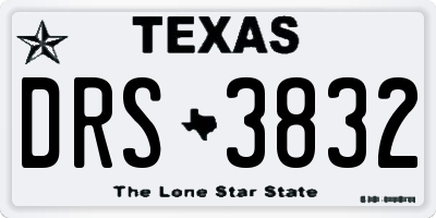 TX license plate DRS3832