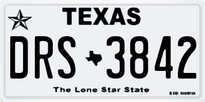 TX license plate DRS3842