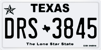 TX license plate DRS3845