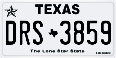 TX license plate DRS3859