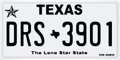 TX license plate DRS3901