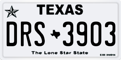 TX license plate DRS3903