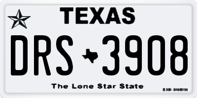 TX license plate DRS3908