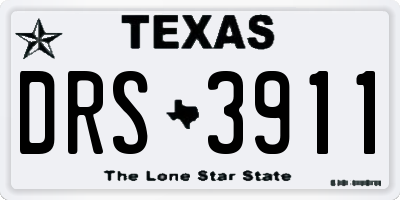 TX license plate DRS3911