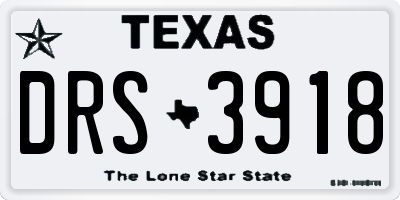 TX license plate DRS3918
