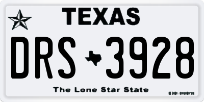 TX license plate DRS3928