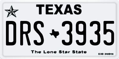 TX license plate DRS3935