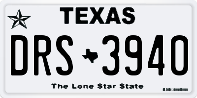 TX license plate DRS3940