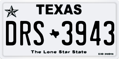 TX license plate DRS3943