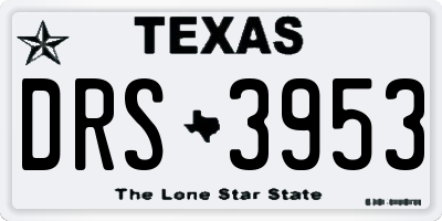 TX license plate DRS3953