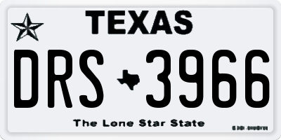 TX license plate DRS3966
