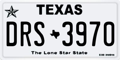TX license plate DRS3970