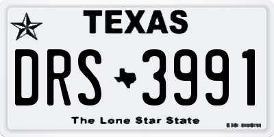 TX license plate DRS3991