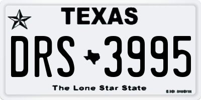 TX license plate DRS3995