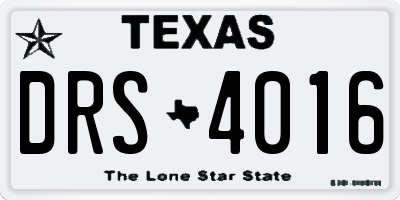TX license plate DRS4016