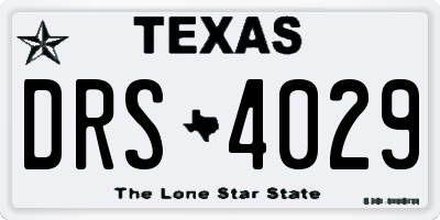 TX license plate DRS4029