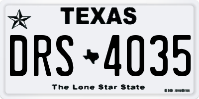 TX license plate DRS4035