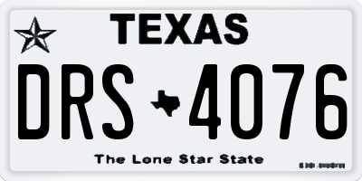 TX license plate DRS4076