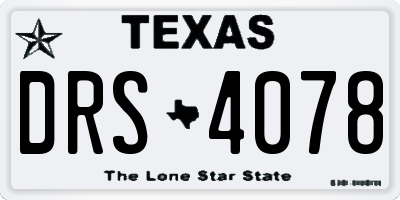 TX license plate DRS4078