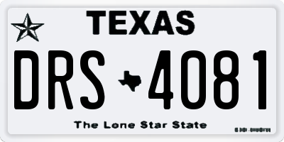 TX license plate DRS4081