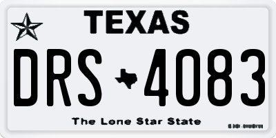 TX license plate DRS4083