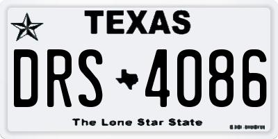 TX license plate DRS4086