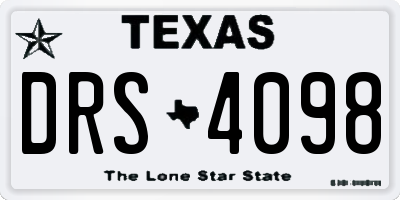 TX license plate DRS4098