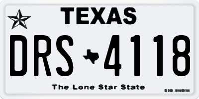 TX license plate DRS4118