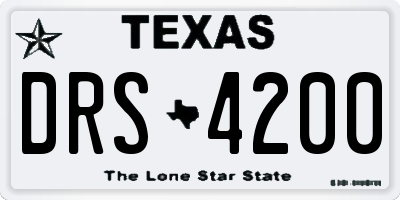 TX license plate DRS4200