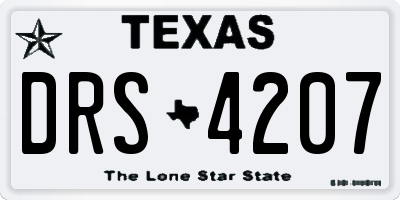 TX license plate DRS4207
