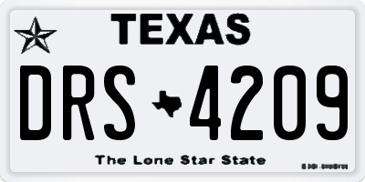 TX license plate DRS4209