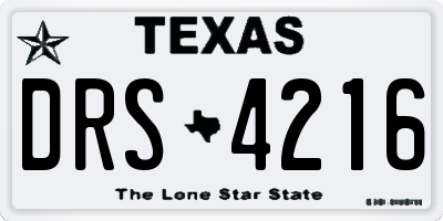 TX license plate DRS4216