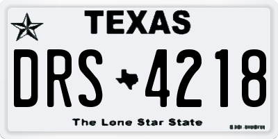 TX license plate DRS4218