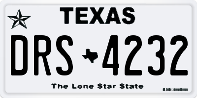 TX license plate DRS4232