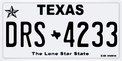 TX license plate DRS4233